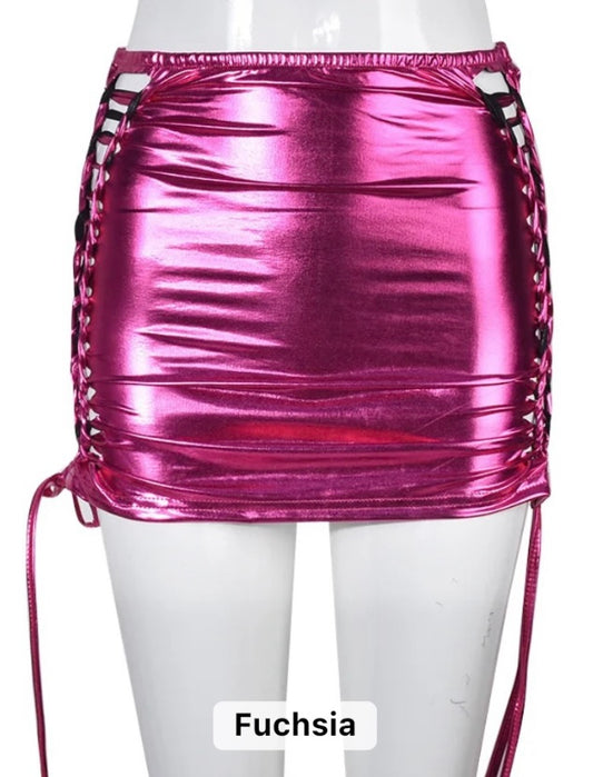 Shiny PU Leather mini Skirt